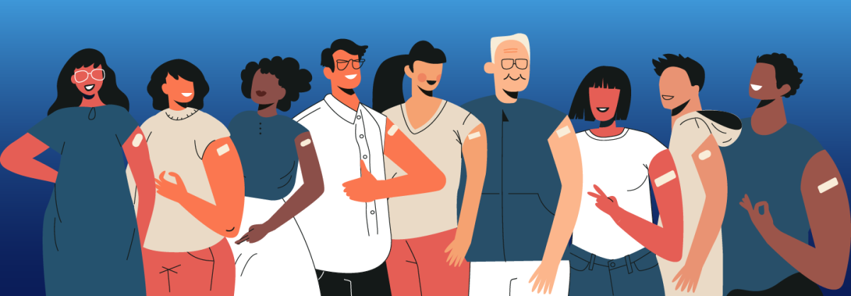 Please enable images if possible for the best viewing experience! Happy Vaccinated People Graphic